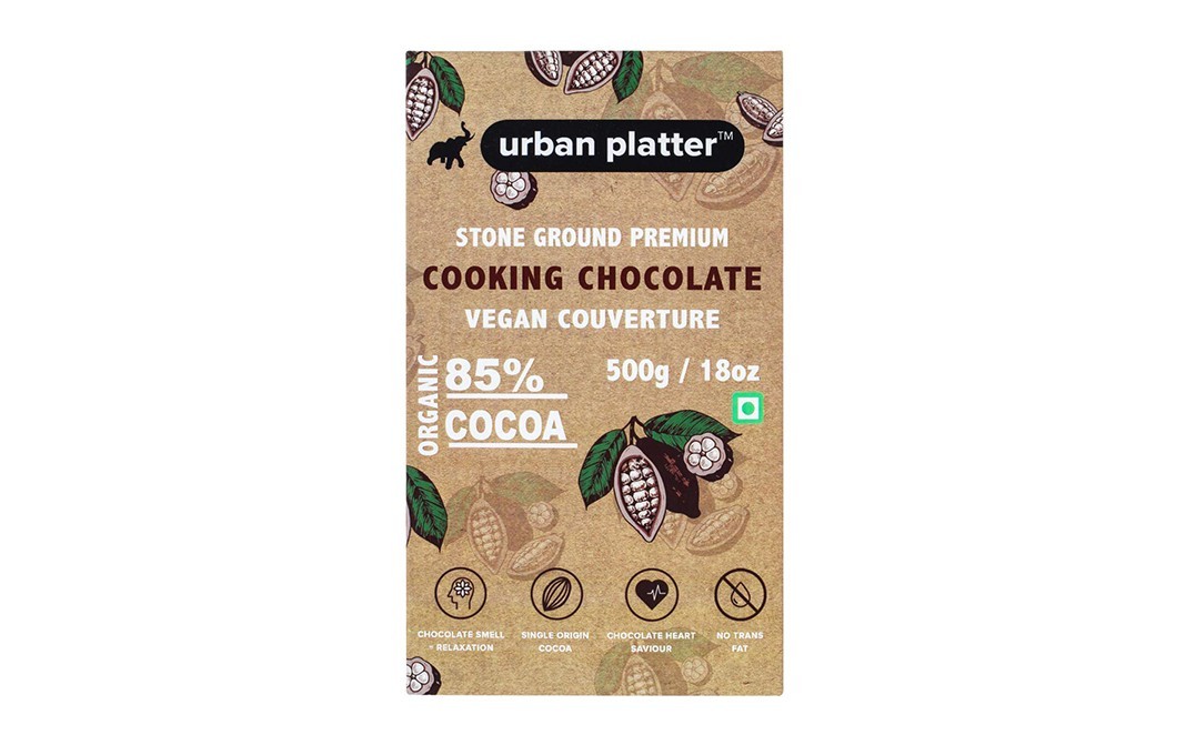 Urban Platter Stone Ground Premium Cooking Chocolate Vegan Couverture   Box  500 grams